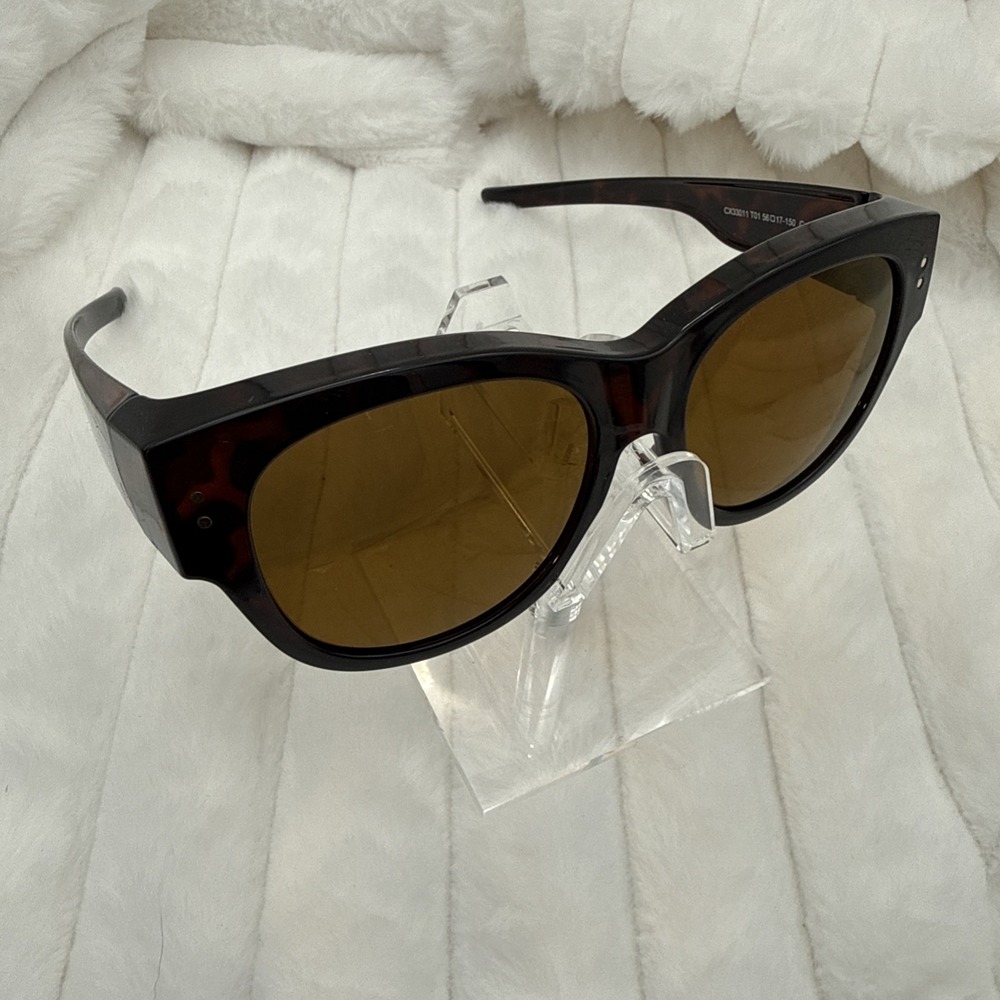 CAXMAN Fit Over Glasses/Sunglasses Tortoise Polarized Wrap Around Sunglasses